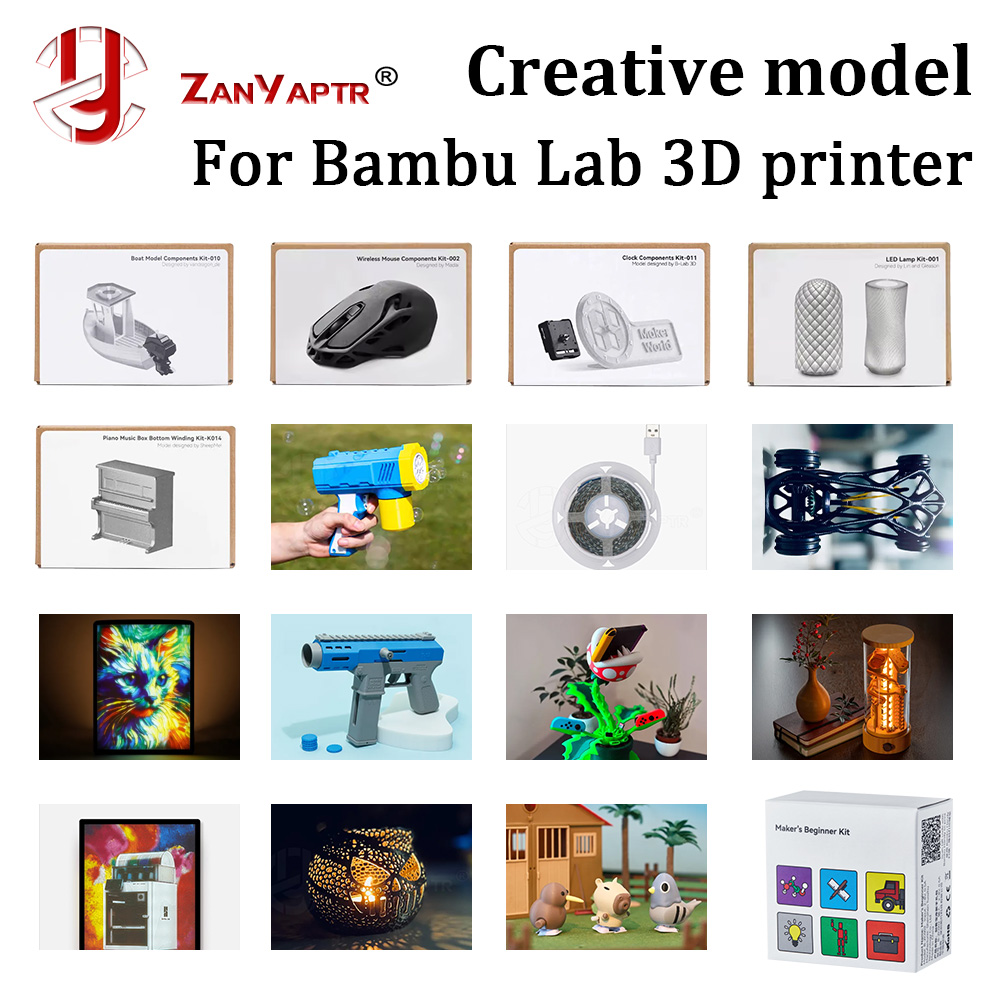 3D Printing Laptop - Bambu Lab DIYクリエイティブモデルコンポーネント3Dプリントワイヤレスマウス時計ピンボールトラックLEDライトキット3Dプリンターパーツ用