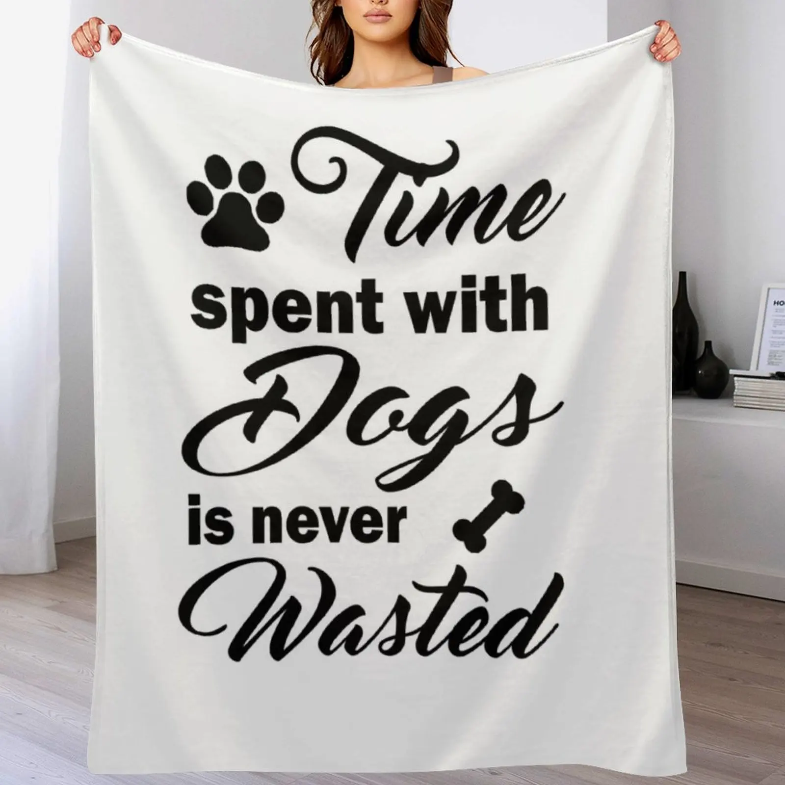 3D Printing Waste - 犬との過ごし時間は決して無駄ではありません スローブランケット スタイリッシュな装飾ブランケット 友人やルームメイトへのギフト