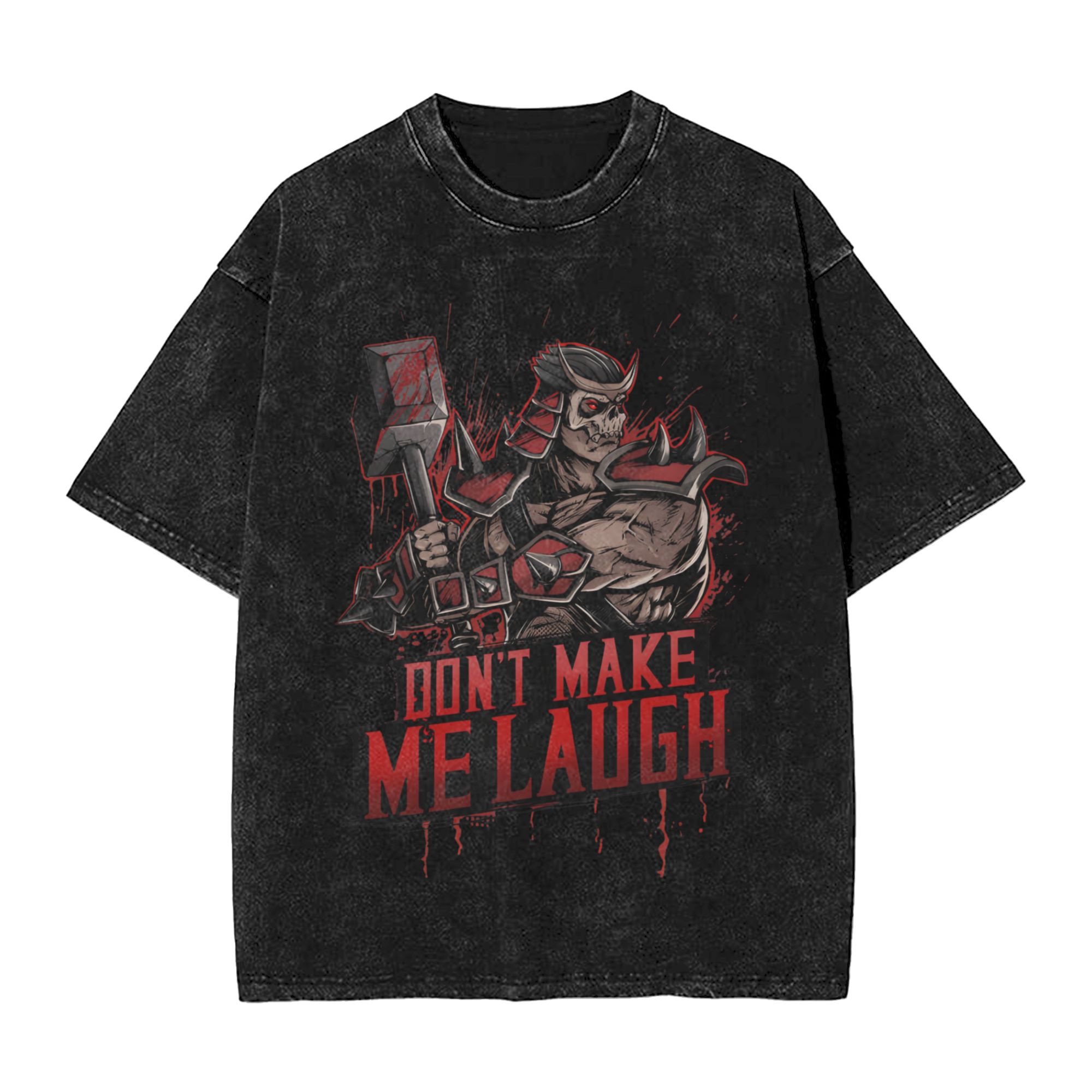 3D Printing Maket - 「笑わせないでください」Tシャツ メンズ コットン レジャーTシャツ クルーネック 戦闘役割
