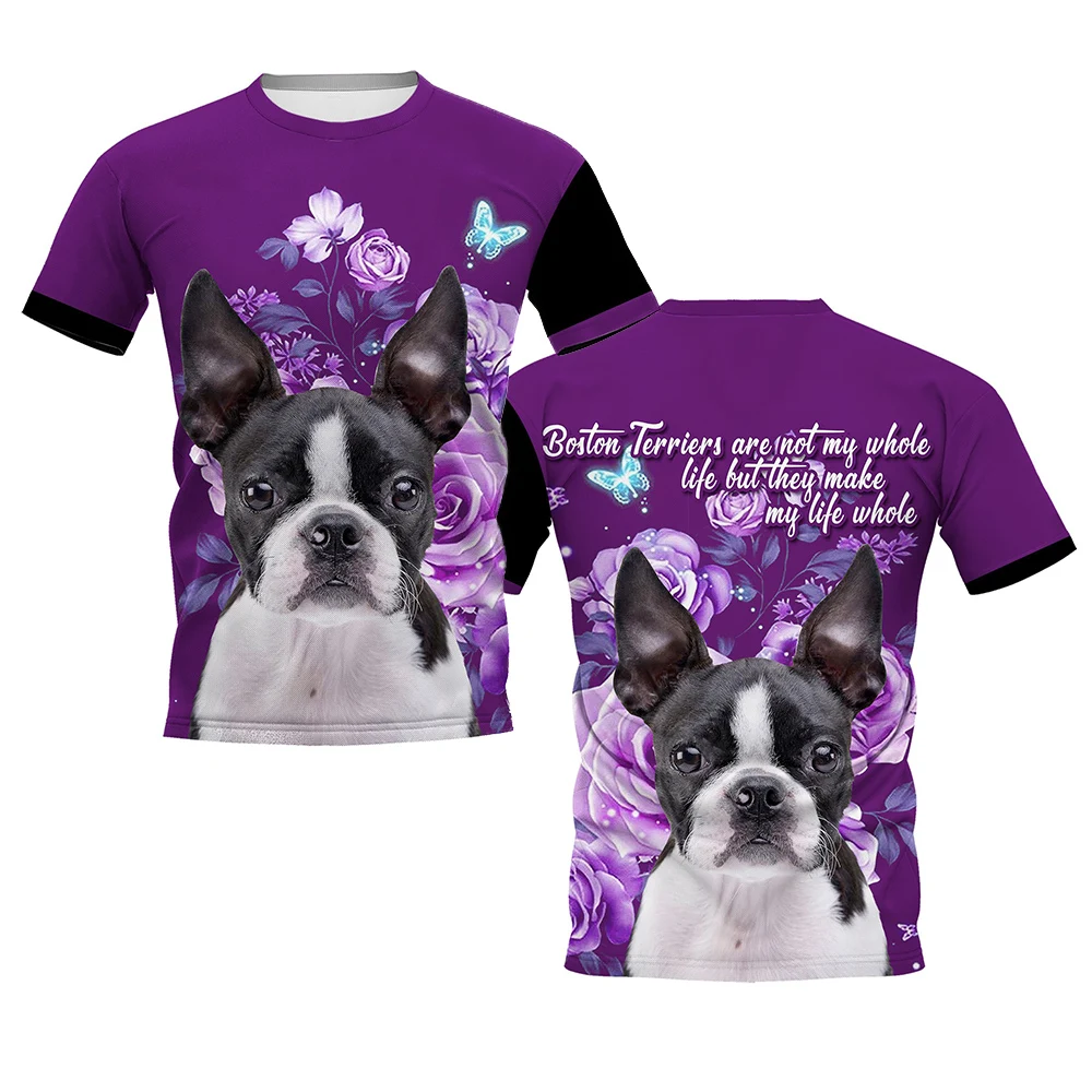 3D Printing Maket - HX-ロットワイラー-3D花柄Tシャツ,ボストンテリアシャツ,犬のデザイン,半袖