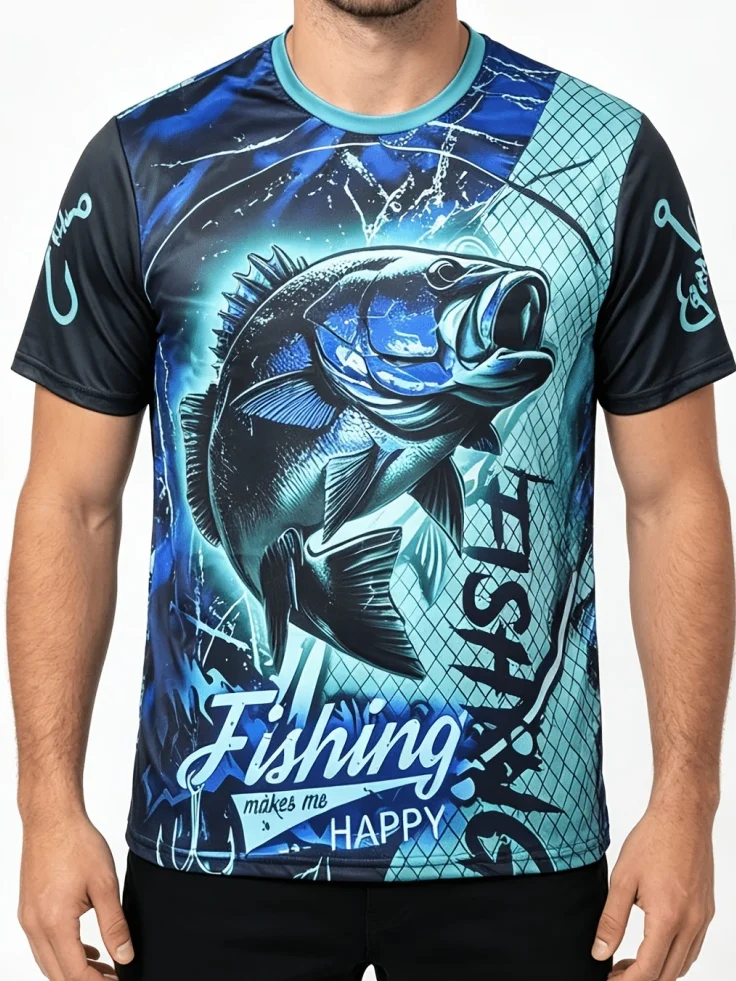 メンズファッション 3D魚柄グラフィックTシャツ 釣りは私を - 3D Printing Maket のレビューと価格