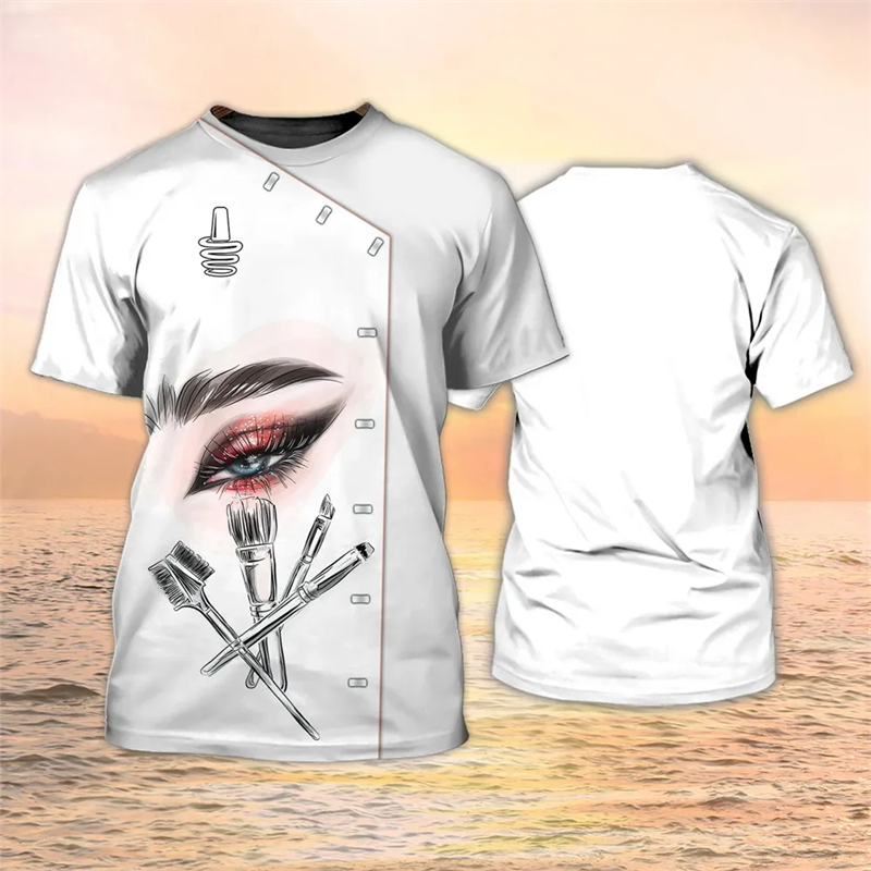 女性用の特大Tシャツ,化粧品,3Dプリントストリートウェア, - 3D Printing Maket のレビューと価格