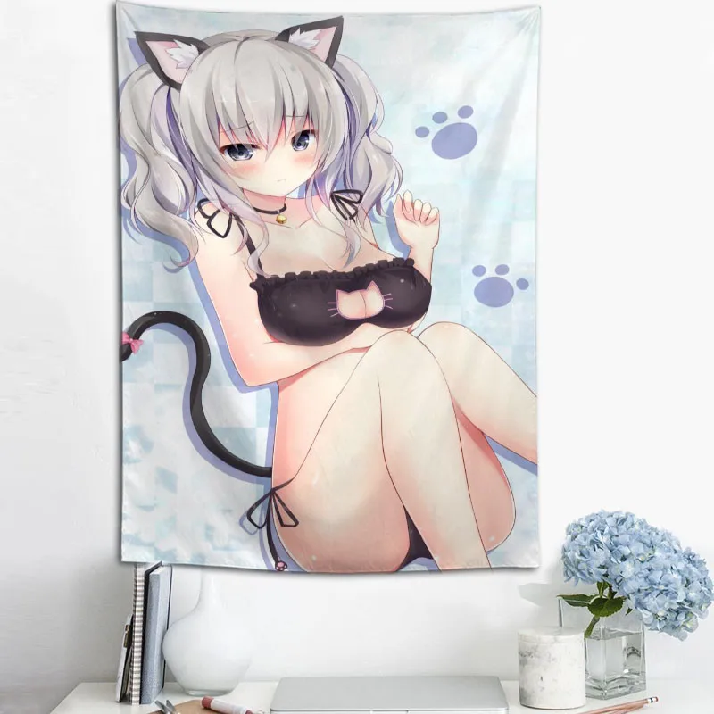 猫の壁掛けタペストリー,HD風景3D印刷,デジタル印刷,家の - 3D Printing Wall Loops のレビューと価格