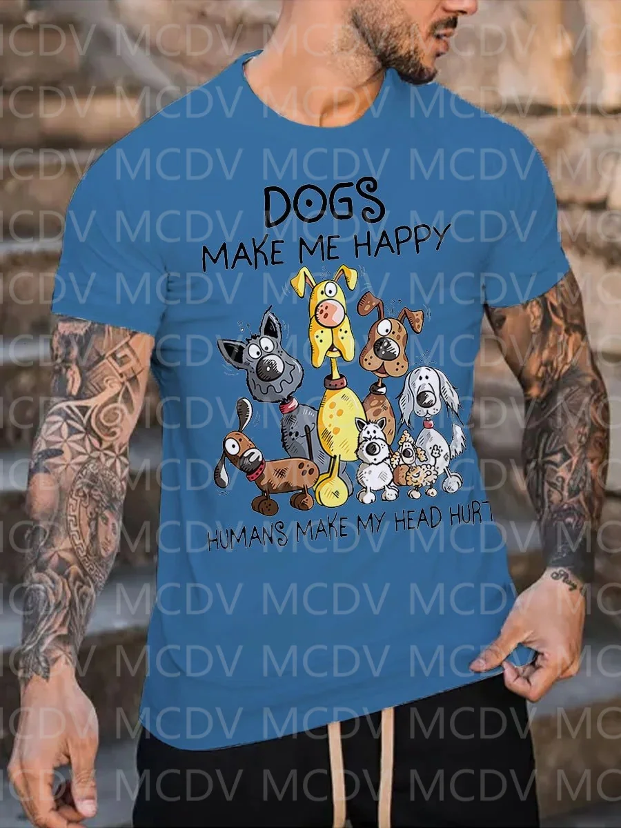 夏のメンズラブドッグメイクミーハッピーTシャツ カラフルザベ - 3D Printing Maket のレビューと価格