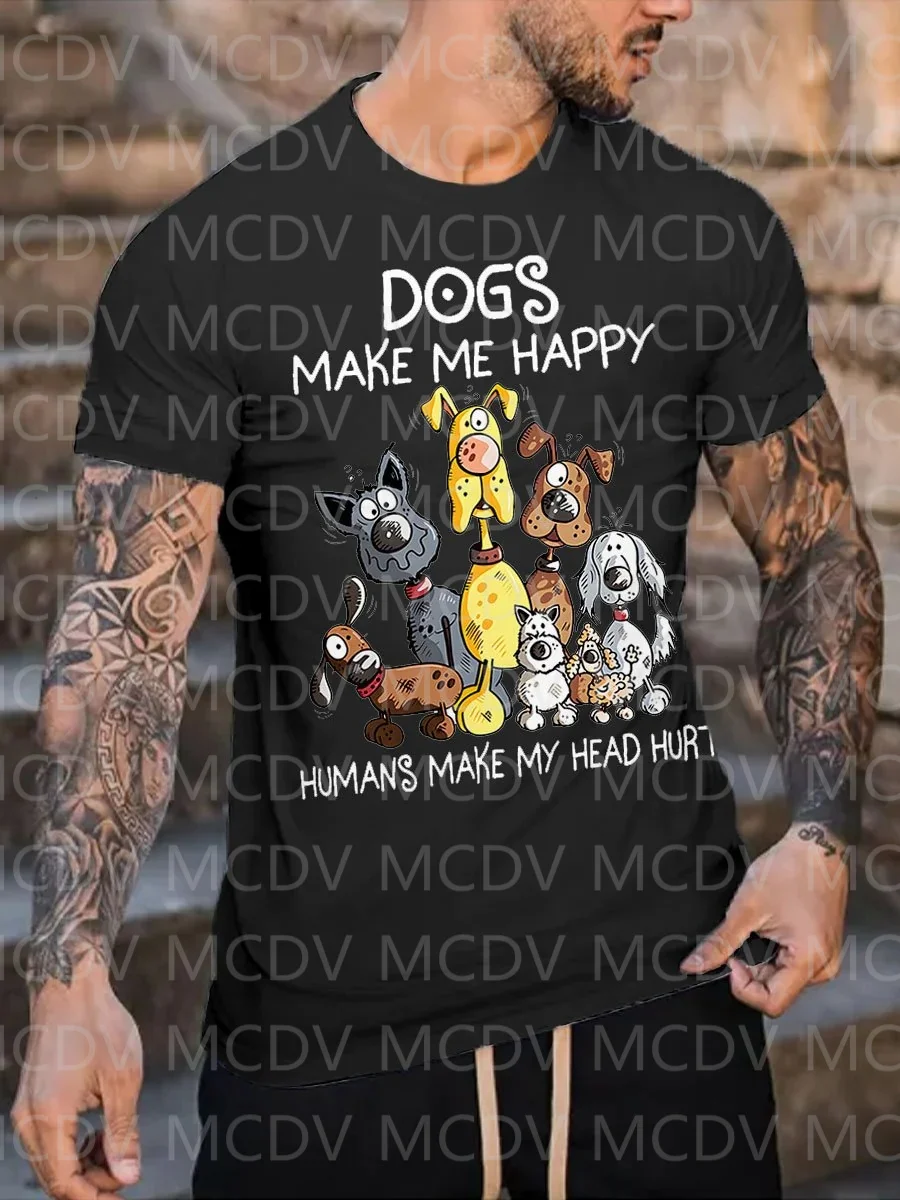 夏のメンズラブドッグメイクミーハッピーTシャツ カラフルザベ - 3D Printing Maket のレビューと価格